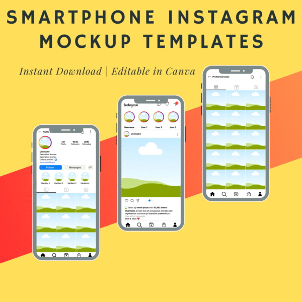 Smartphone Instagram Mockup Templates